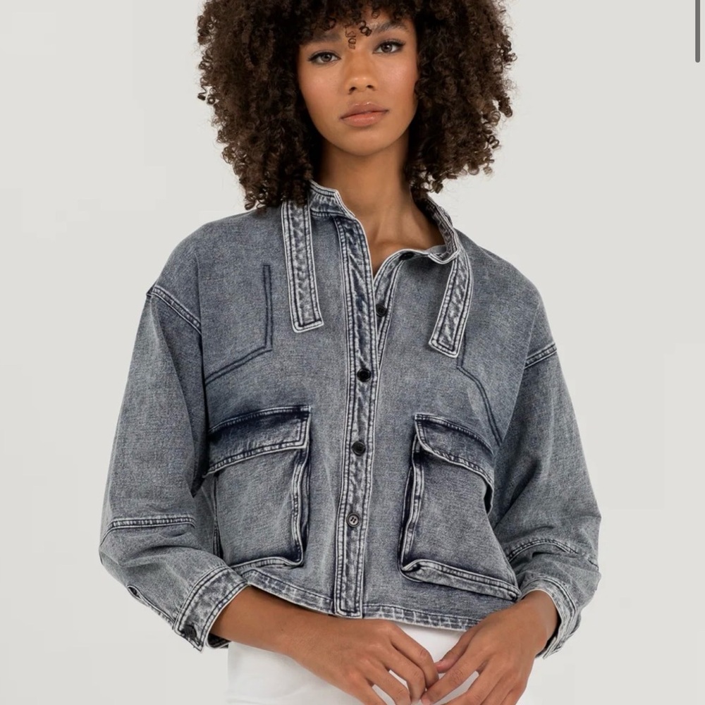 Aleeza Paris Washed Gray Denim Jacket